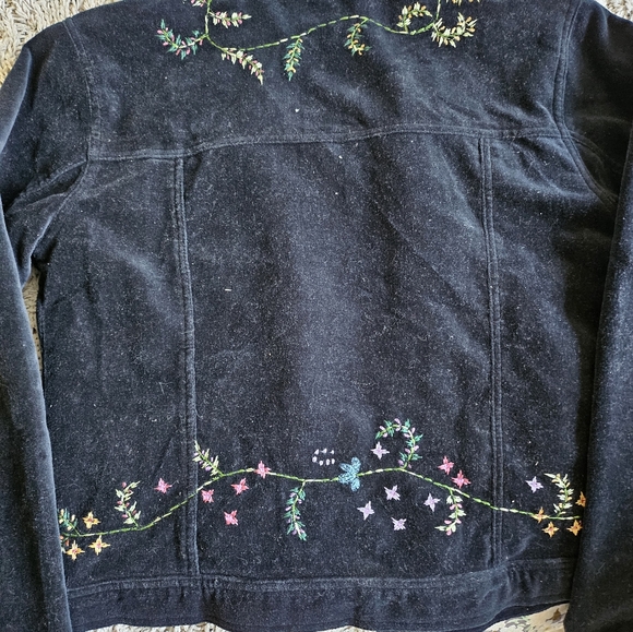 Boston Proper ♡Vintage Embroidered🌺 Velvet Jacket ❤️Pre-owned - Picture 2 of 2